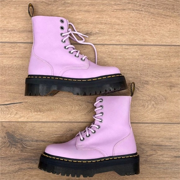 Dr. Doc Martens Jadon III Women's Size 7 Lilac Leather Zip Platform Combat Boots - Picture 7 of 10
